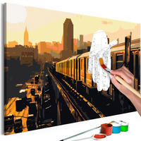 MALEN NACH ZAHLEN 50/40 cm - Braun/Orange, Textil (1.4/40cm) - KUNSTLOFT