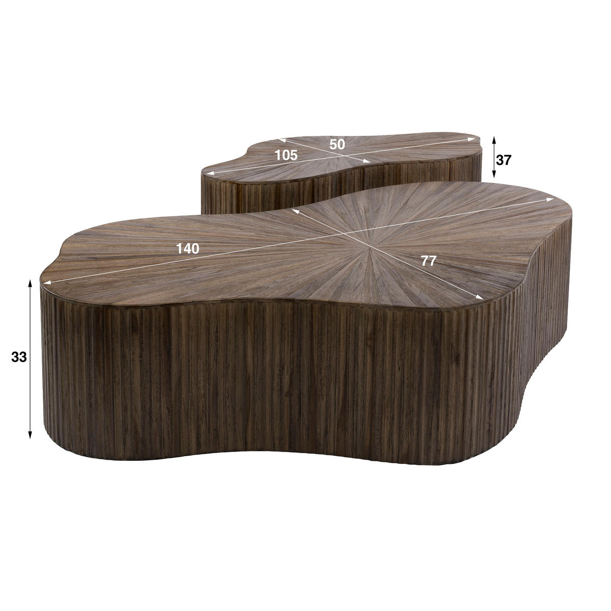 COUCHTISCH Maya Braun 77/140/33 cm - Braun, Holz (77/140/33cm) - Hoyz Collection