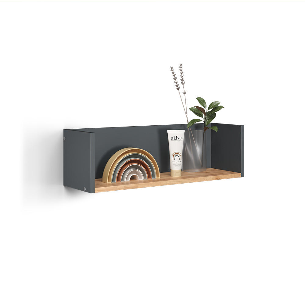 WASCHMASCHINENSCHRANK Paolina Anthrazit/Goldkraft Eiche 67.8 x 20 cm - Honigeiche/Anthrazit, Holzwerkstoff (67.8/20/20cm) - Livinity®