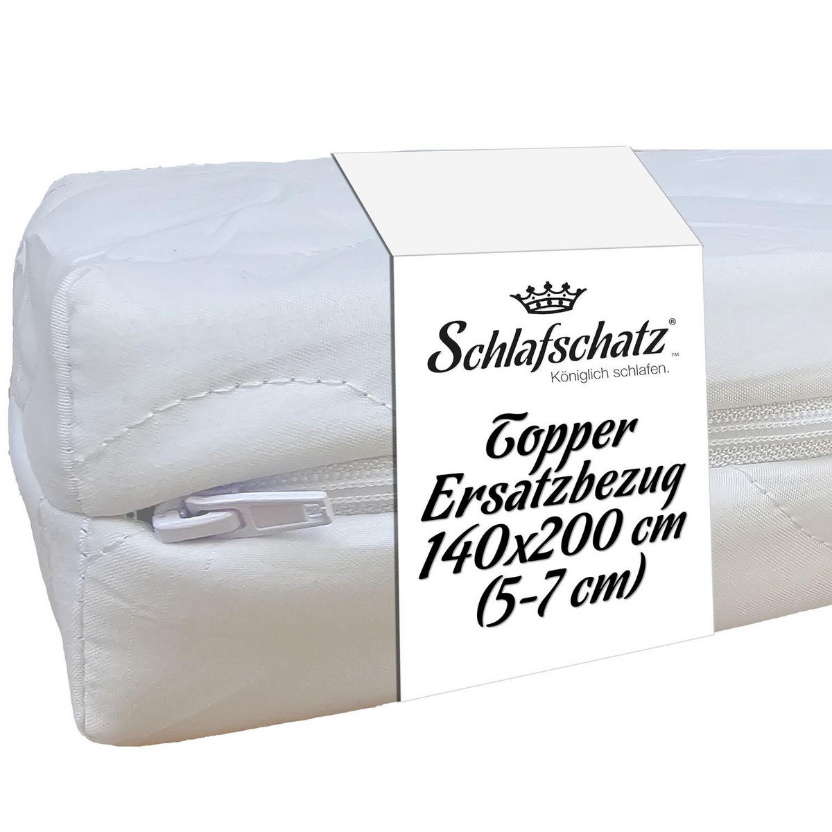 TOPPERBEZUG 140x200 cm für Topper von 5-7 cm - Weiß, Textil (140/200cm) - Schlafschatz