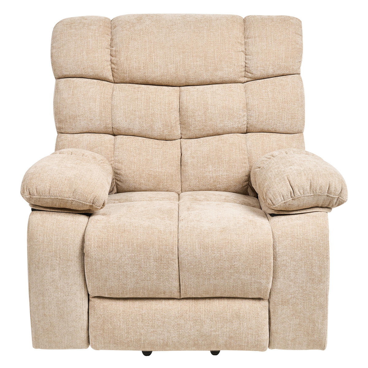 ELEKTRISCHER-FERNSEHSESSEL mit Fußstütze Stoff Beige Ares - Beige, Textil (95/105/94cm) - Beliani