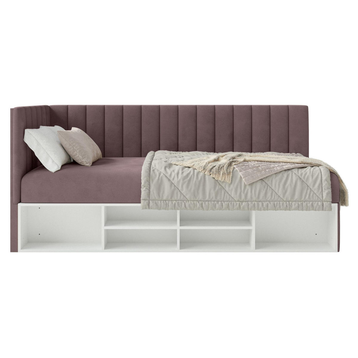 JUGENDBETT Ventrio Violett Easy-Clean-Samtbezug 90x200 cm - Lila, Kunststoff/Textil (90/200cm) - Selsey