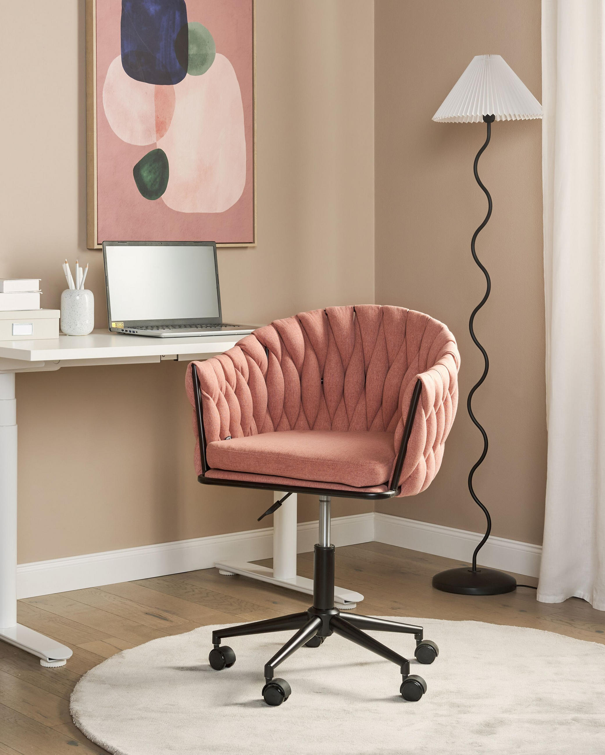 BÜROSTUHL Rosa Milan - Pink, Textil (61/78/58cm) - Beliani