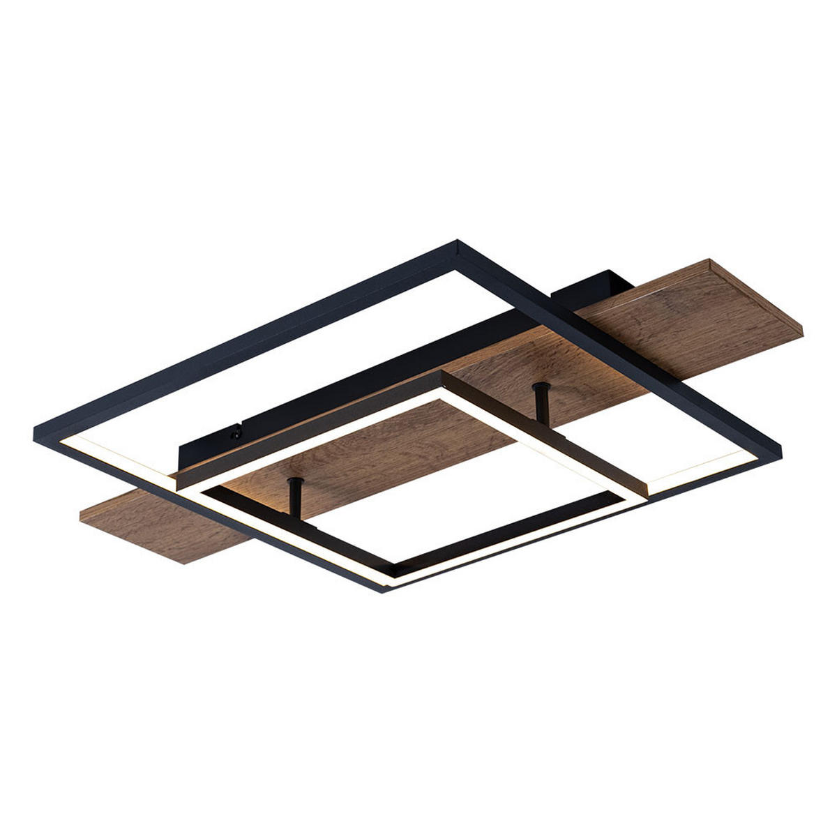 LED DECKENLEUCHTE Metall Braun - Braun, Metall (60/40/10cm) - Globo Lighting