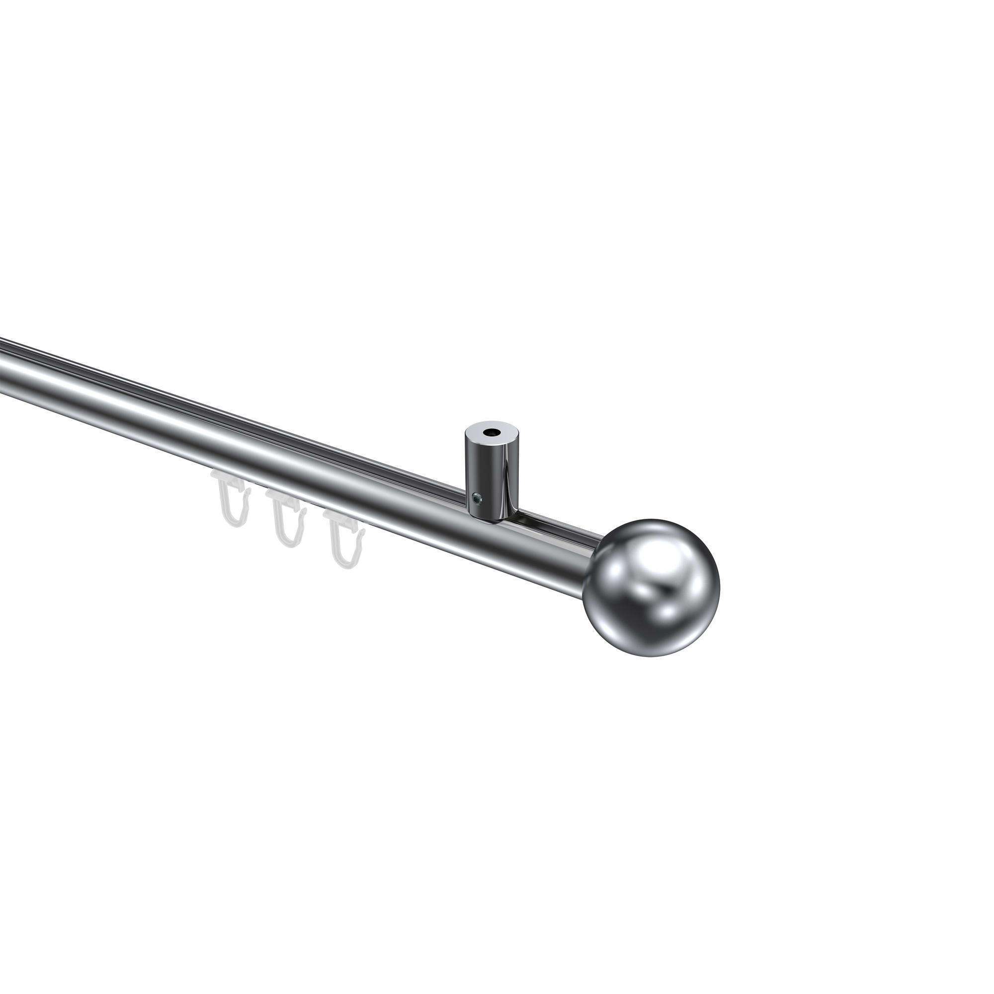 GARDINENSTANGE INNENLAUF Sonius Luino 100 cm, 1-läufig, 20 mm Ø Chrom - Chromfarben, Metall (100cm) - INTERDECO