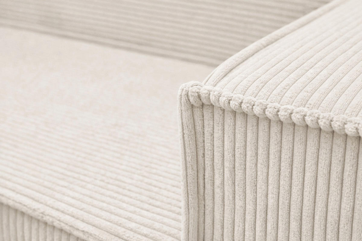 WOHNLANDSCHAFT STYLO U-Form mit Schlaffunktion Bettkasten Cordstoff Poso Beige - Beige, Kunststoff (315/90/215cm) - Wohnideebilder