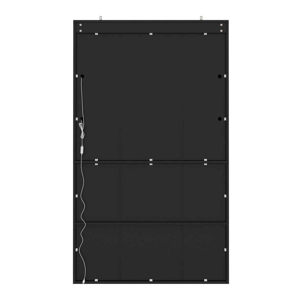 VITRINE in Schwarz Standvitrine mit LED-Beleuchtung und Displayschicht für Wohnzimmer, B100/T35/H170cm - Schwarz/Weiß, Glas/Holzwerkstoff (100/170/35cm) - STILVORA