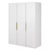 KLEIDERSCHRANK Frame Weiß 150 cm - Goldfarben/Weiß, Holzwerkstoff/Metall (150/200.5/57cm) - Selsey