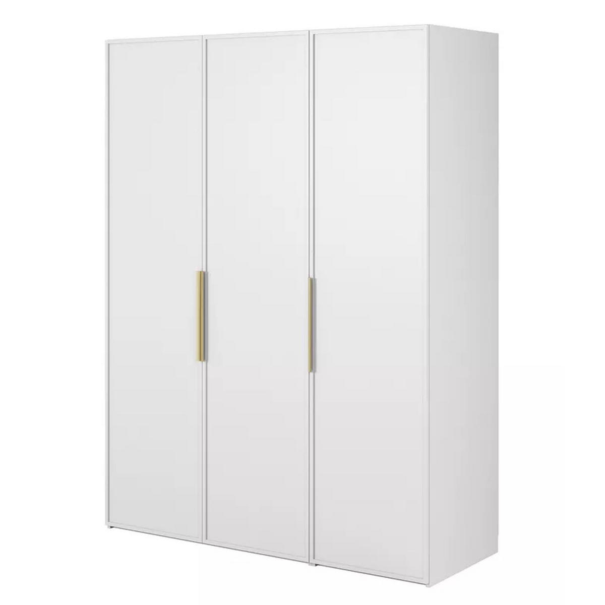 KLEIDERSCHRANK Frame Weiß 150 cm - Goldfarben/Weiß, Holzwerkstoff/Metall (150/200.5/57cm) - Selsey