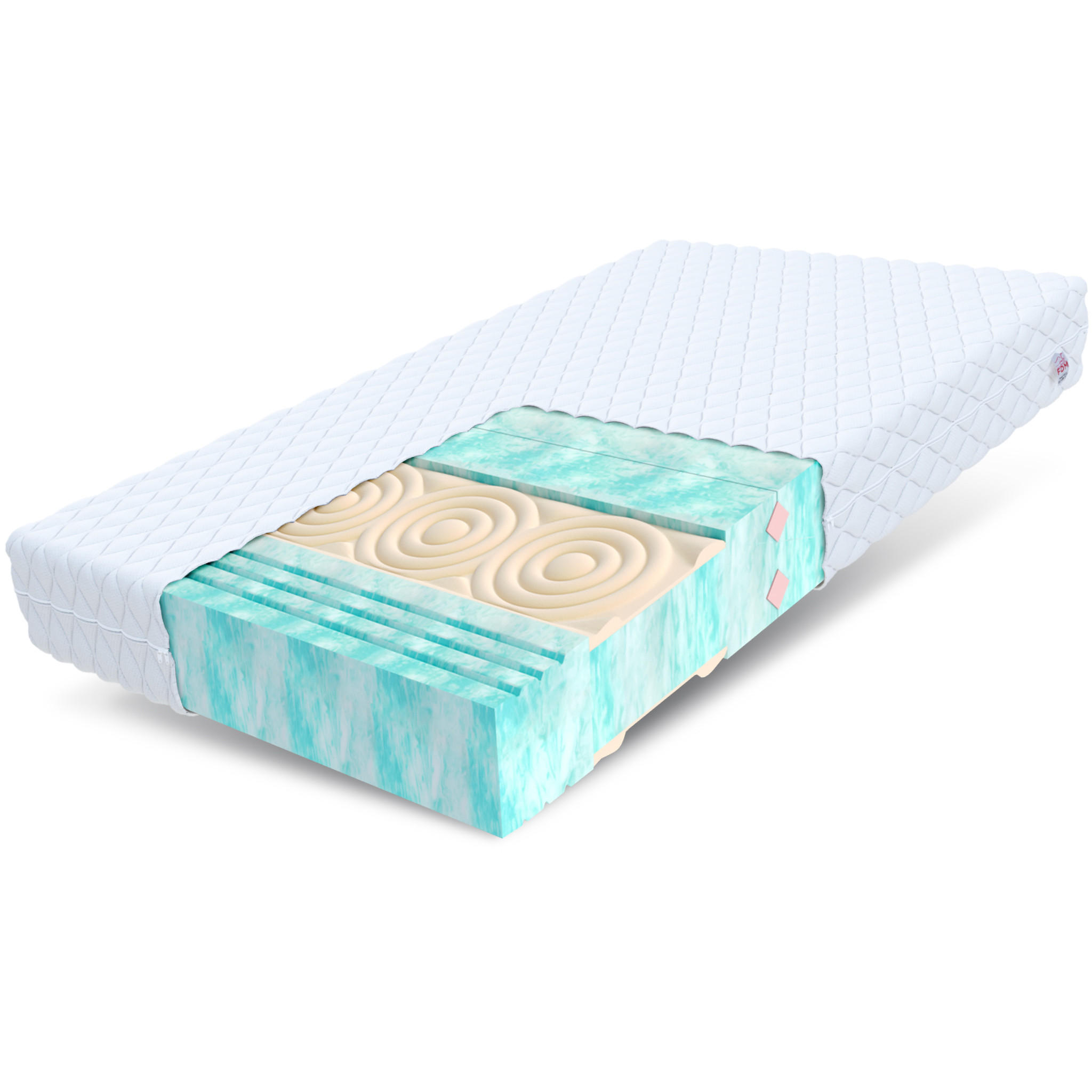KALTSCHAUMMATRATZE Hybrid - Weiß, Textil (120/200cm) - FDM