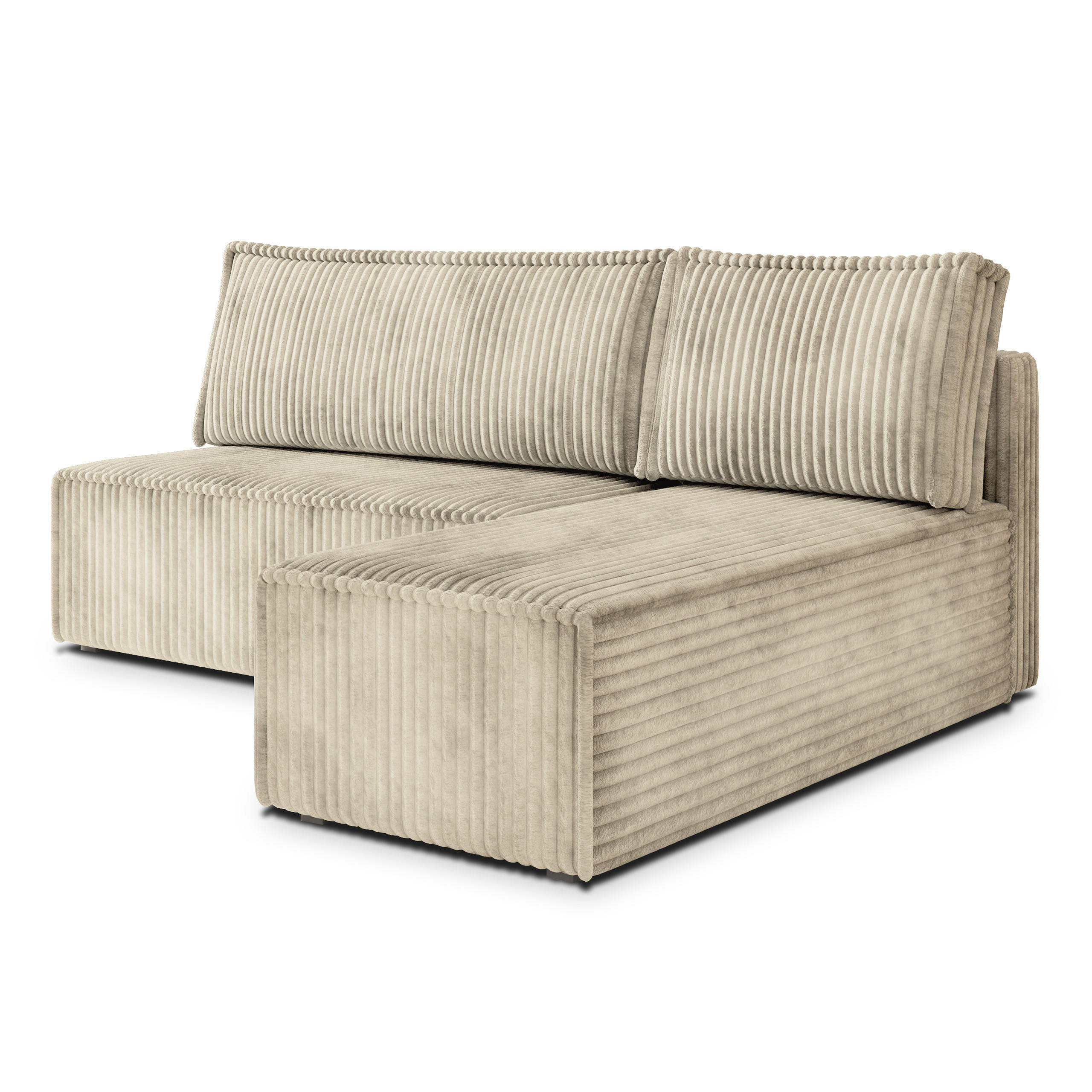 ROHOVÁ SEDAČKA BRISO krémová - šedá/krémová, dřevo/textil (200/140cm) - MASSENO