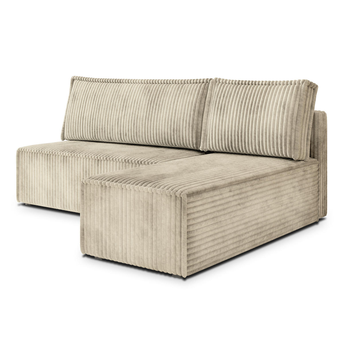 ROHOVÁ SEDAČKA BRISO krémová - šedá/krémová, dřevo/textil (200/140cm) - MASSENO