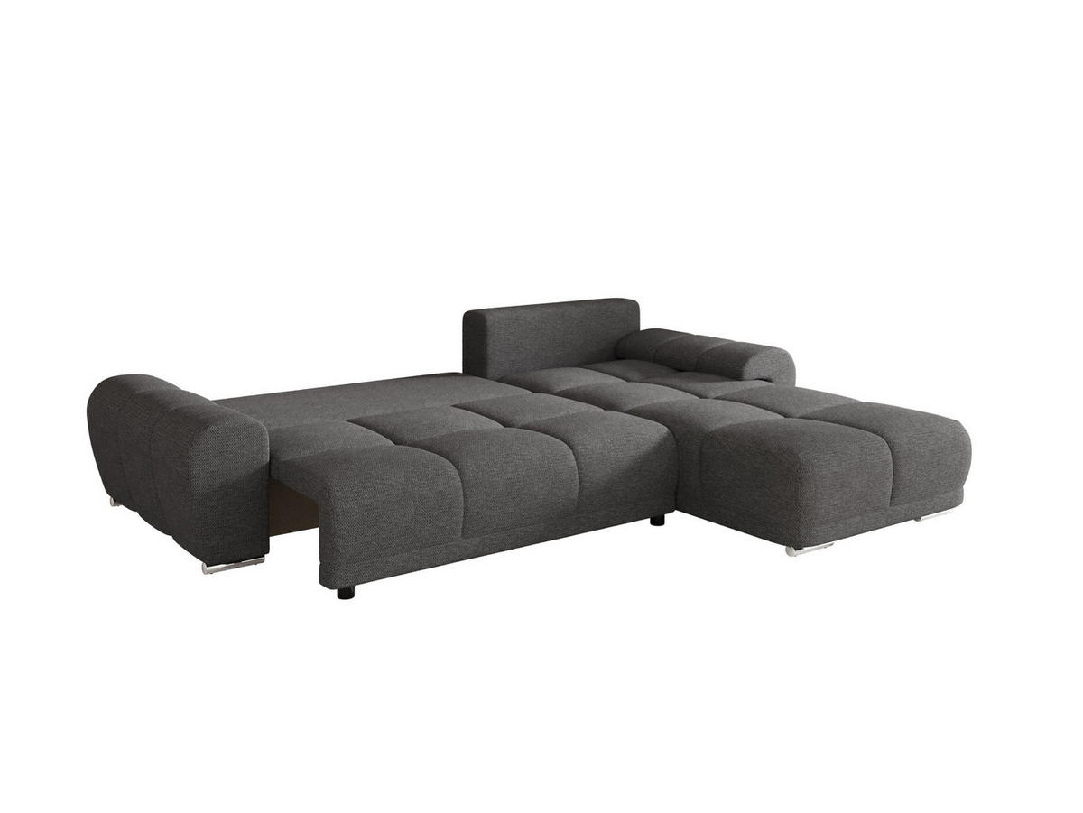 ECKSOFA BEGA L Rechts ARAGON 93 mit Schlaffunktion - Grau, Textil (289/185cm) - Bedante