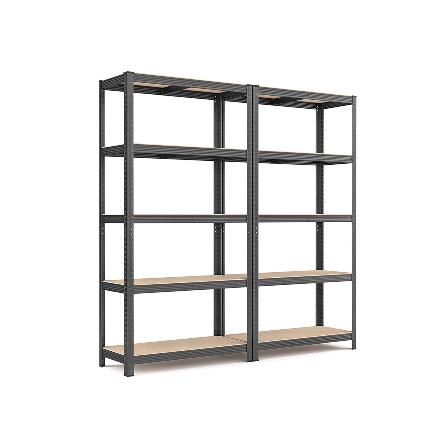 SCHWERLASTREGAL SAO PAULO 2ER-SET - Grau, Holzwerkstoff (90/180/40cm) - Hansiro