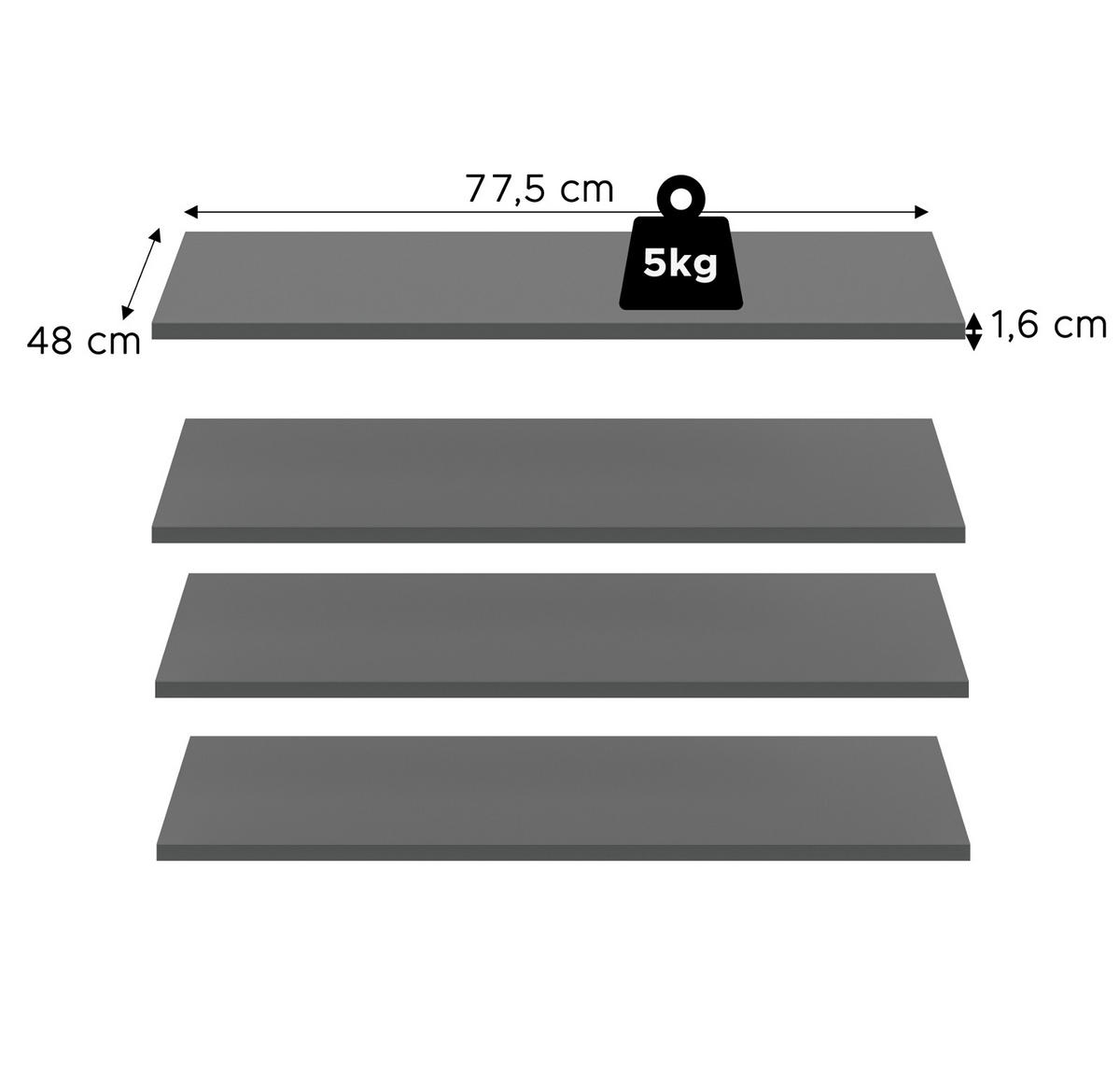 KLEIDERSCHRANK grau 6-türig 240 cm, Drehtürenschrank mit zusätzlichen Einlegeböden - Schwarz/Grau, Holzwerkstoff/Kunststoff (240/176/51cm) - Inn.Furn