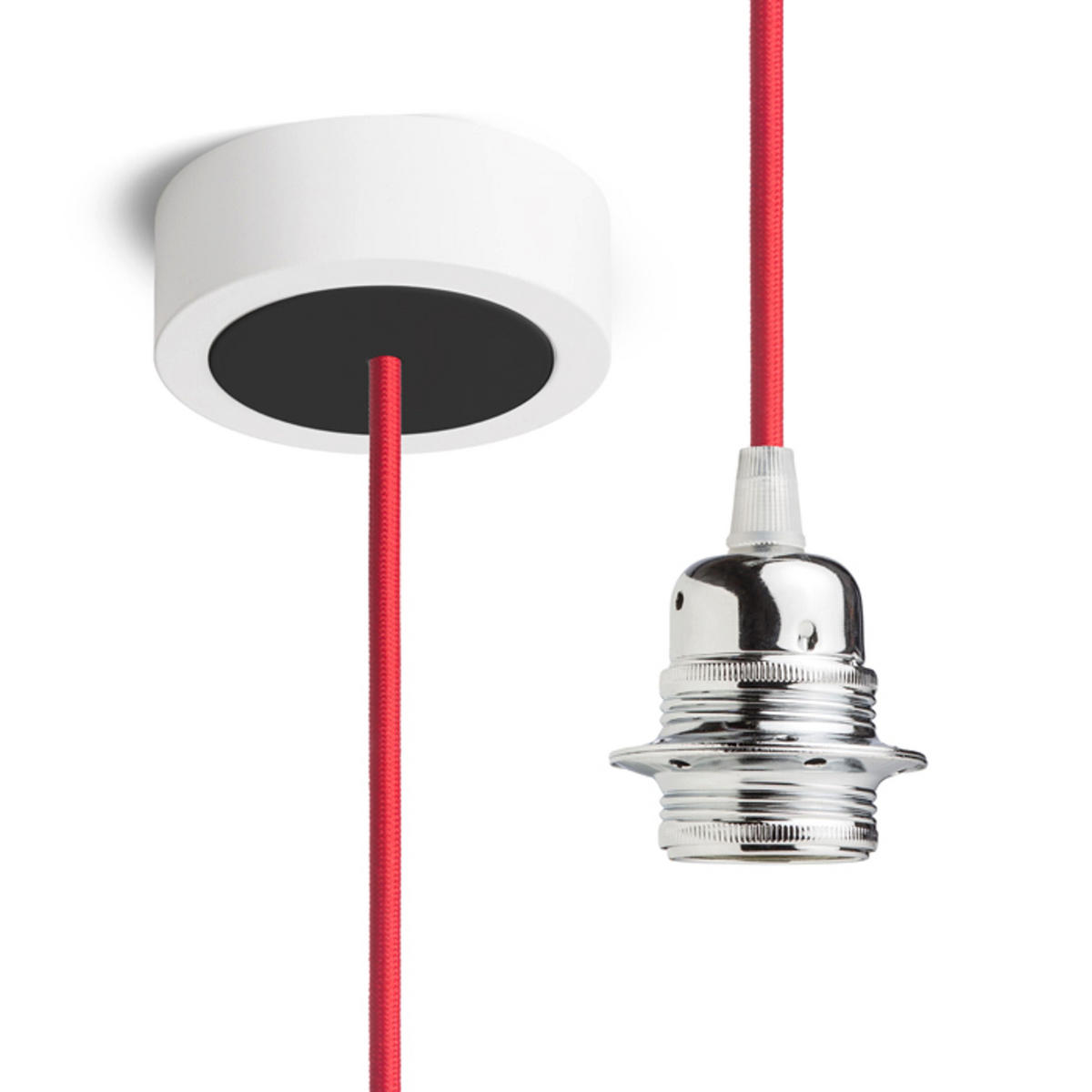 PENDELLEUCHTE HEX white red 15 W - Weiß, Metall (8/8/27cm) - Rendl