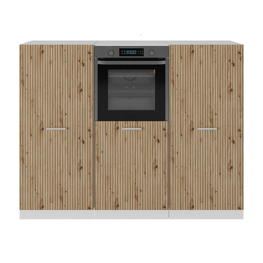 KÜCHENBLOCK R-Line Artisan Eiche/Weiß 180 cm ohne Arbeitsplatte - Eiche Artisan/Weiß, Holzwerkstoff (180/143/46cm) - Vicco