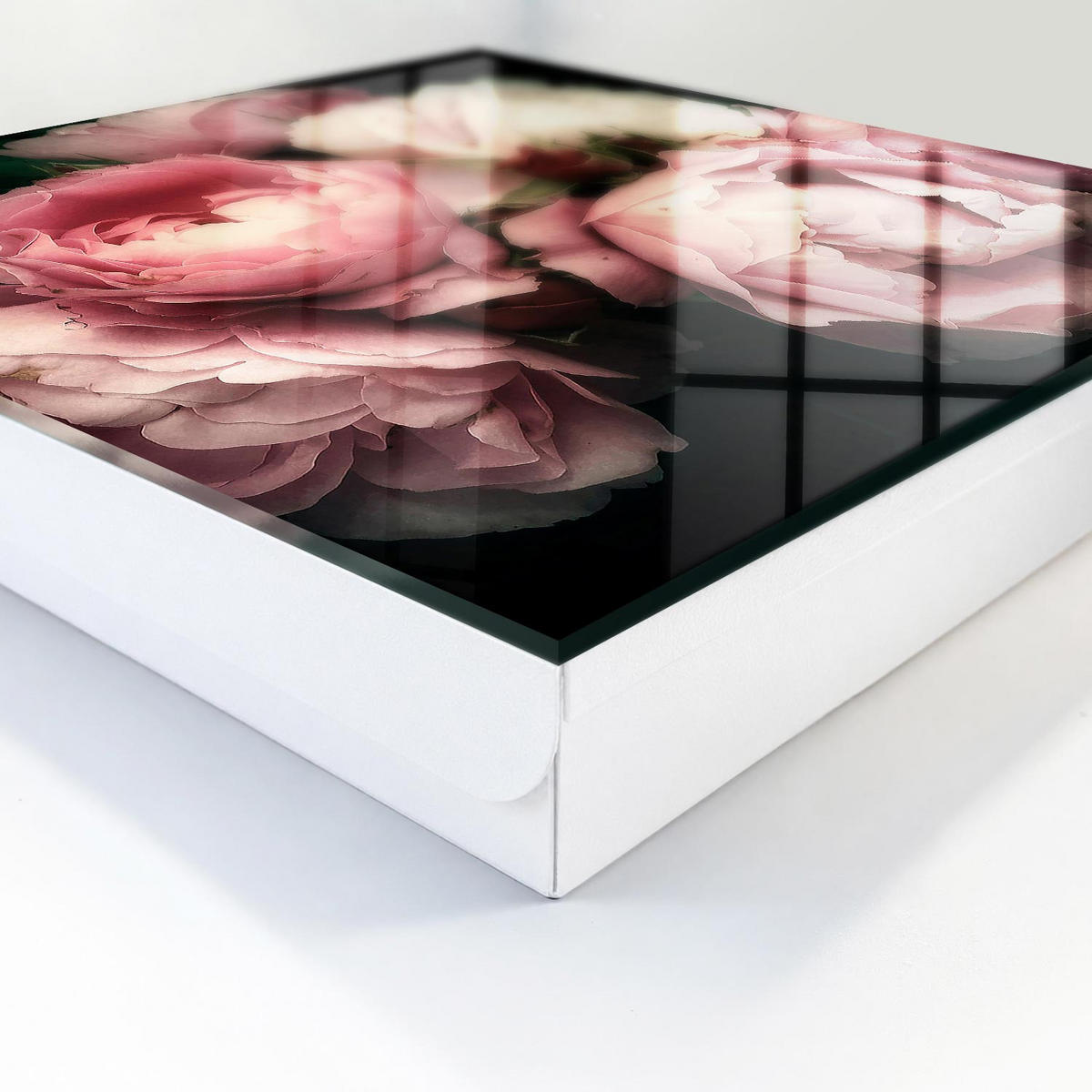 SCHLÜSSELBOX Weiß 30x30 cm – Türöffnung nach rechts - Blumenzauber - Pink, Metall (30/30/5cm) - TULUP