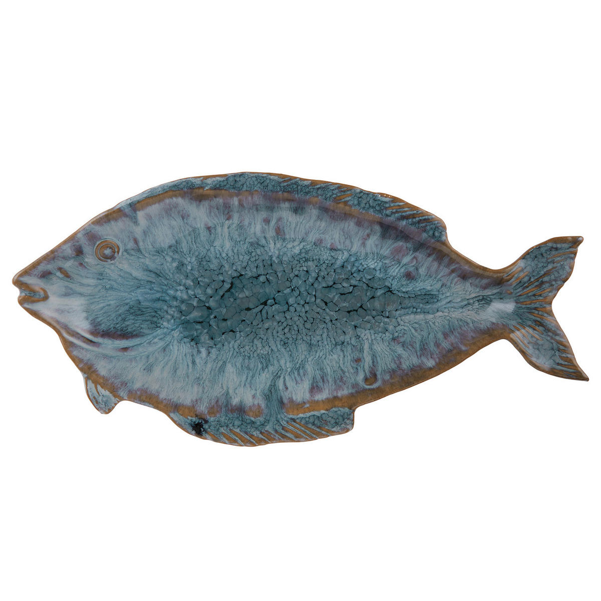 DEKO-TELLER Taverna Fisch - Steingut - Blau - Blau, Keramik (3.5cm) - BUTLERS