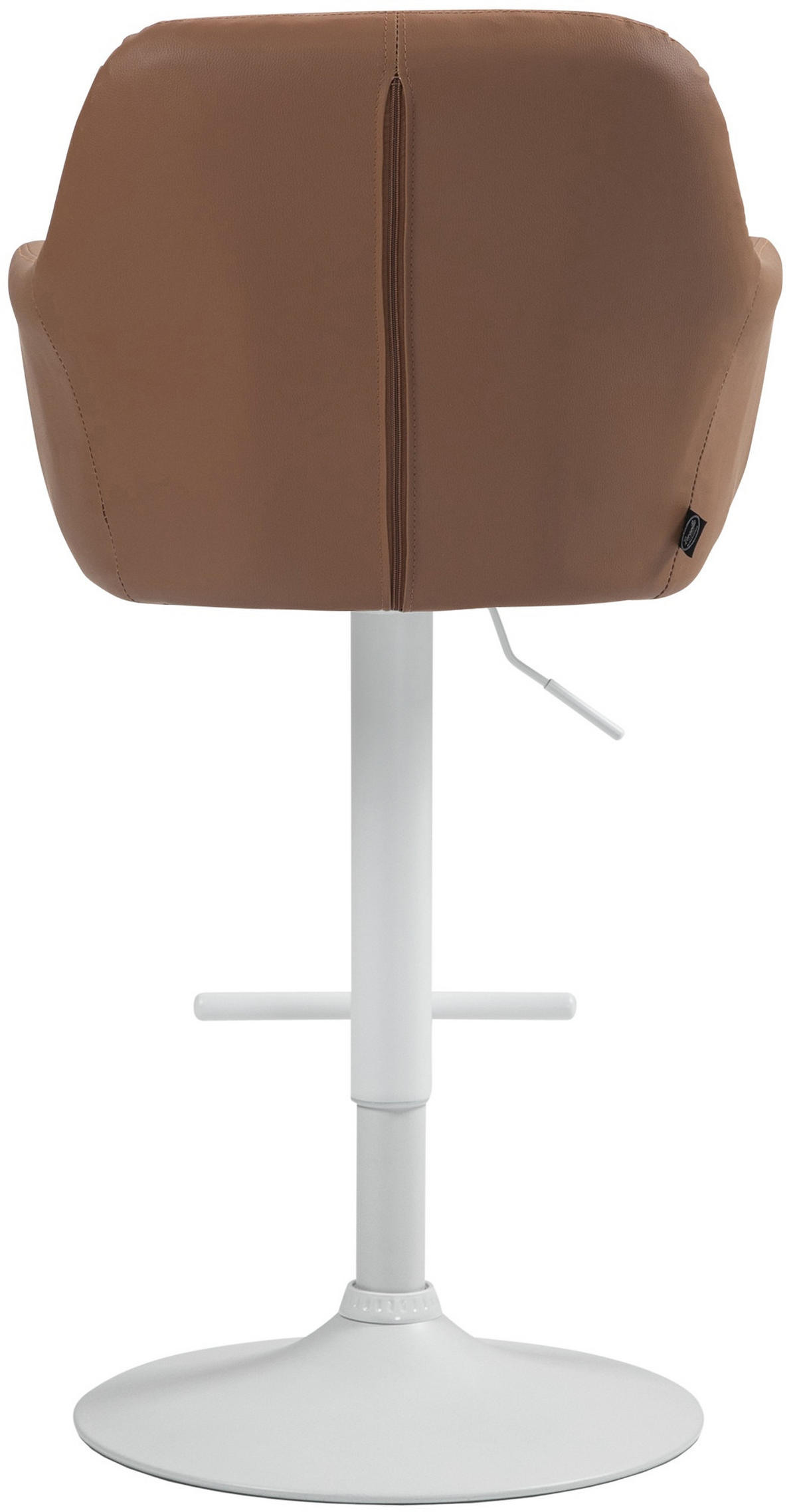 BARHOCKER Lederlook hellbraun - Hellbraun/Weiß, Textil (57/97/59cm) - CLP
