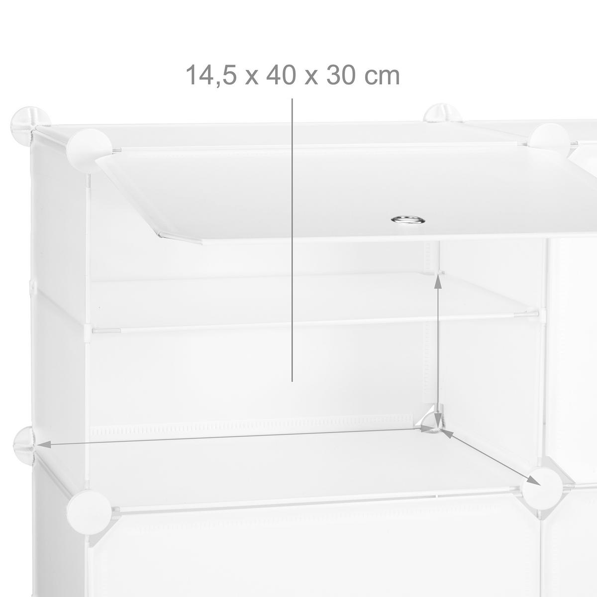 SCHUHSCHRANK - Weiß, Kunststoff/Metall (85/95/31.5cm) - Relaxdays