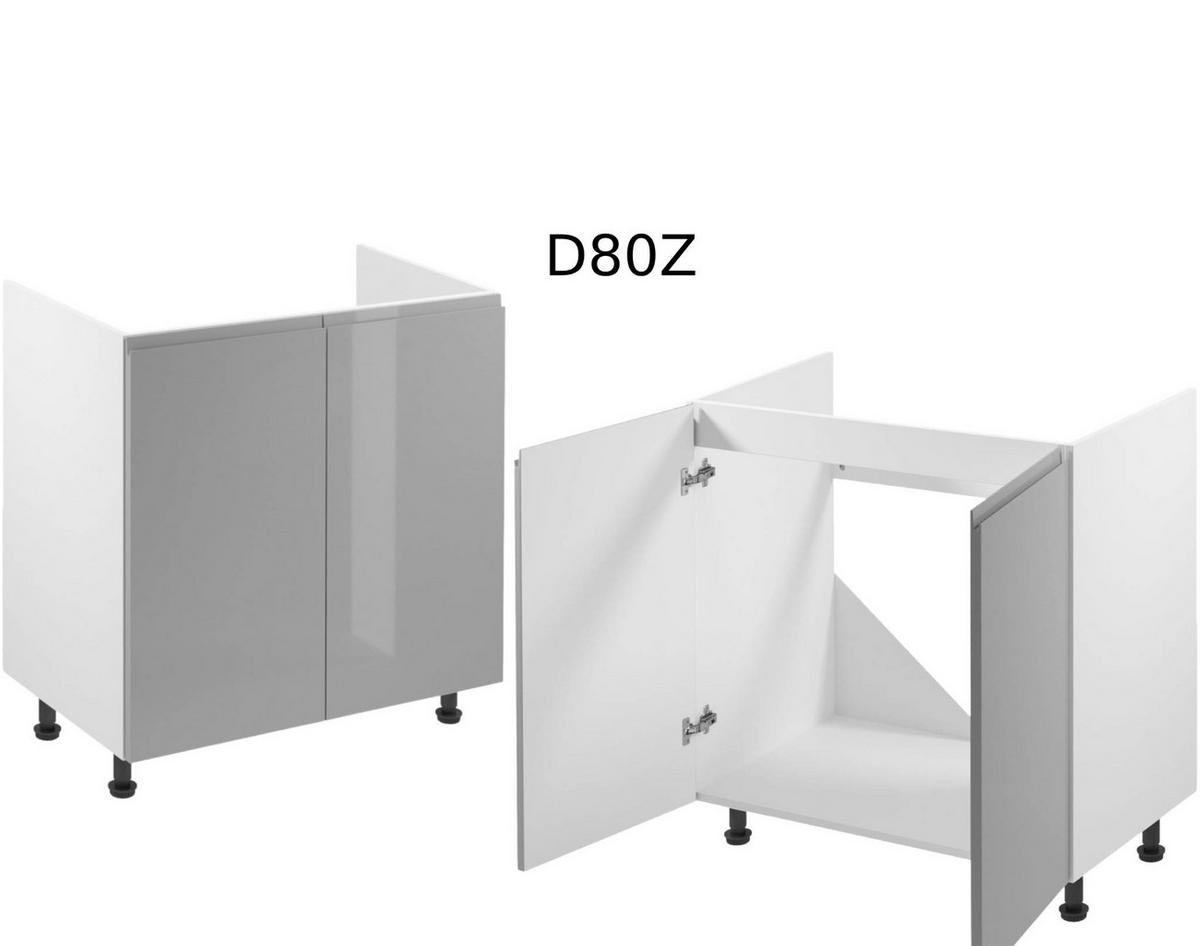 KÜCHENLEERBLOCK 340 cm Aspen K40-M340 in Grau/Hochglanz - Grau, Holz (340/212/60cm)