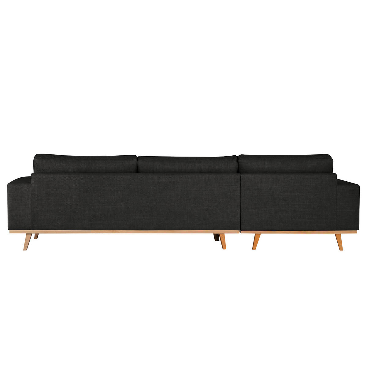 ECKSOFA mit Longchair - Buchefarben/Schwarz, Buchenholz/Textil (281/153cm) - home24