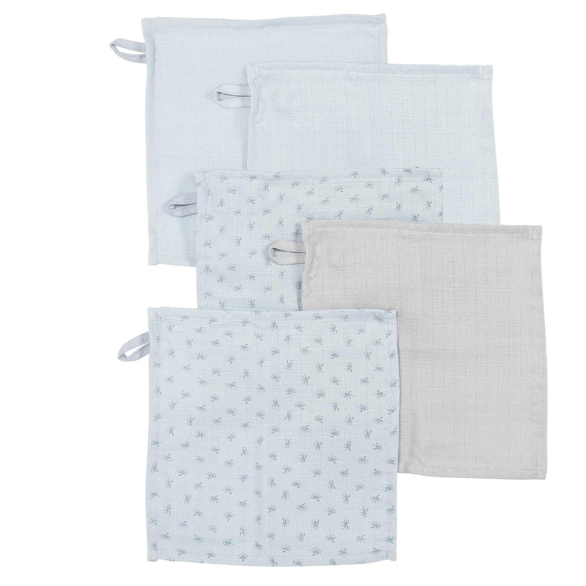 WASCHLAPPEN 5er-Set blau - Blau, Textil (25/25cm) - Roba