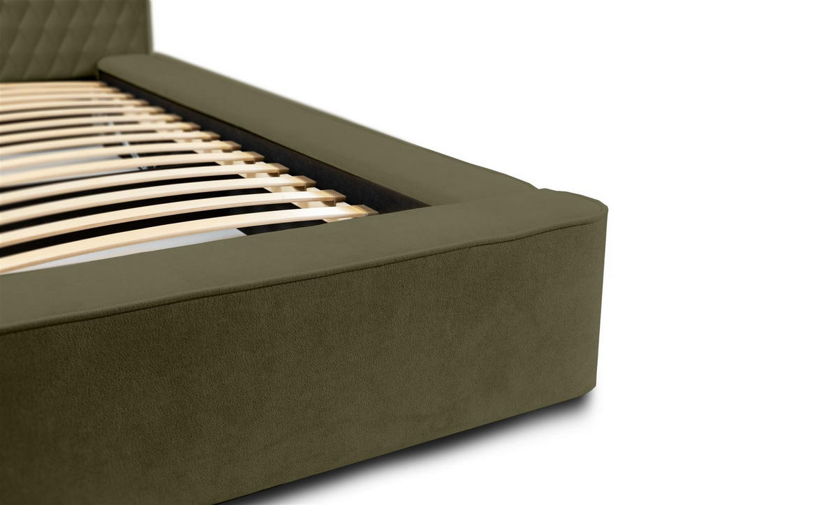 POLSTERBETT Norfolk Stoff Ditra - Grün, Holzwerkstoff/Textil (160/200cm) - Fun Möbel