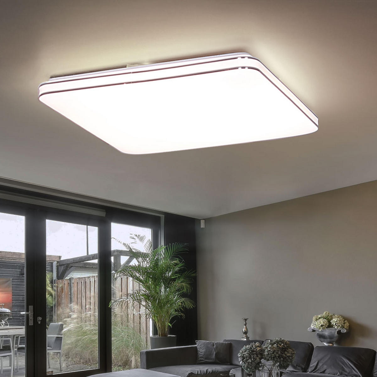 LED PANEL LASSY Weiß Metall - Weiß, Metall (49.5/49.5/8cm)
