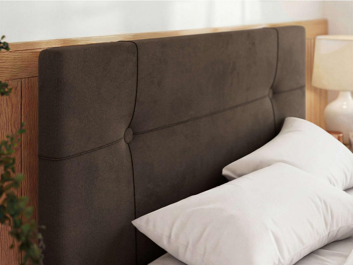ČALÚNENÁ POSTEĽ CALERIO CLASSIC 200/200 - Hnedá Samet - Matrac Foam - hnedá/čierna, textil/plast (200/200cm) - MKS