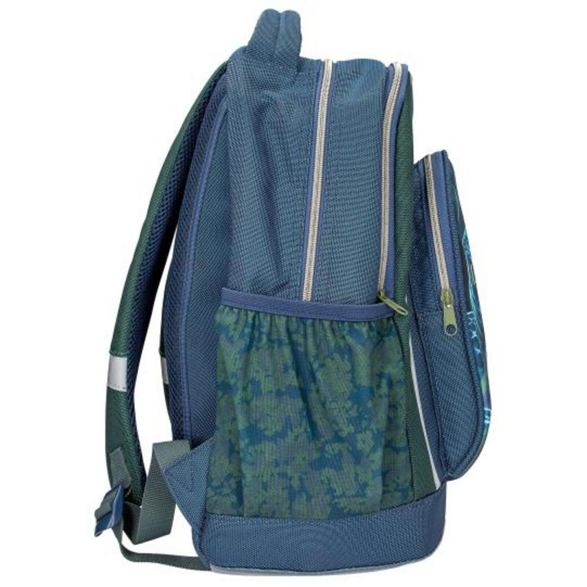 SCHULRUCKSACK SCHLANGE Adventure World blau-grün 19 x 30 x 40 cm - Blau/Grün, Textil (30/19cm) - Depesche Germany