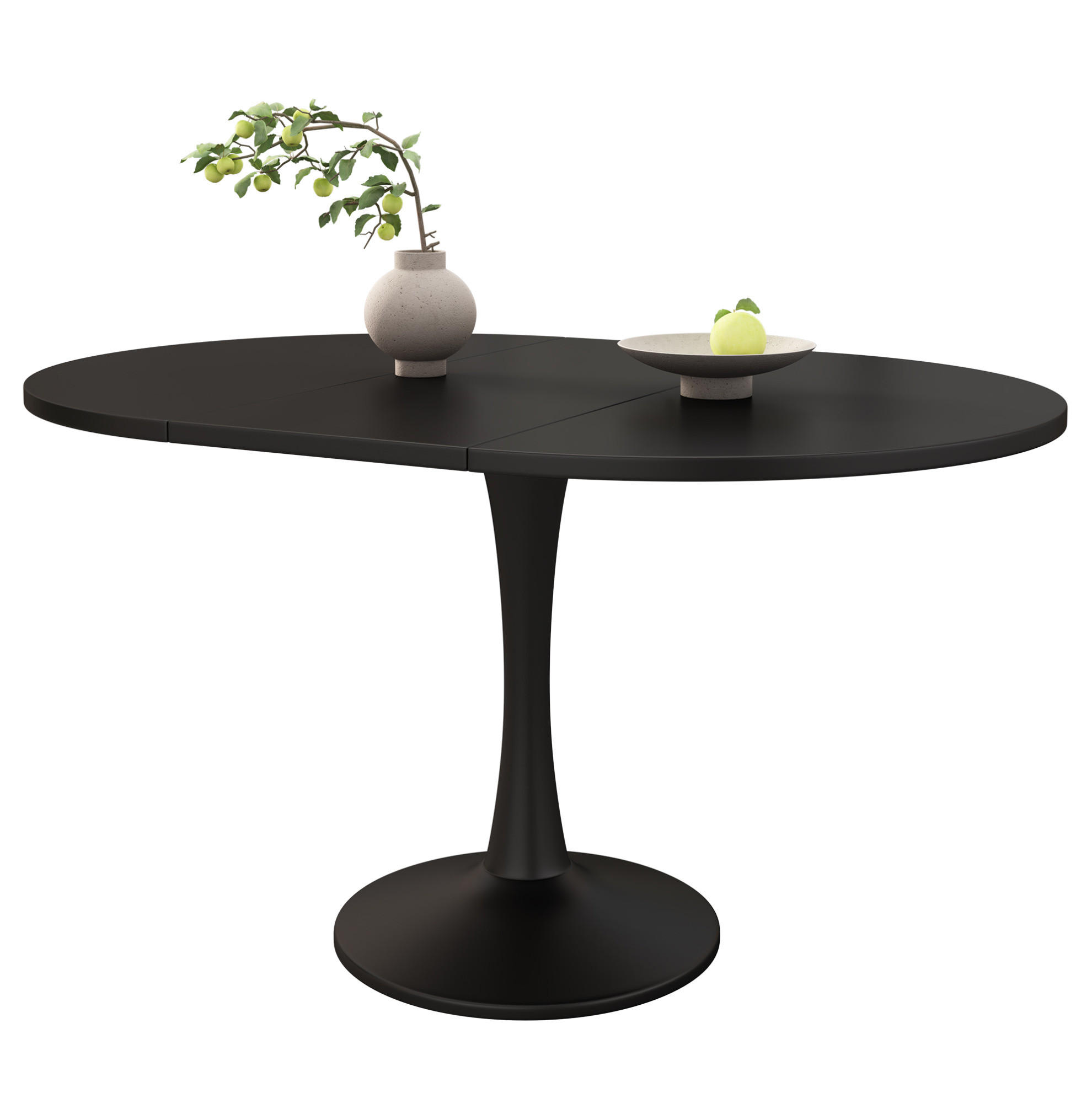 ESSTISCH 100/75/100 cm Schwarz aus MDF ausziehbar - Schwarz, Holzwerkstoff (100/140/75cm) - OKMYHOME