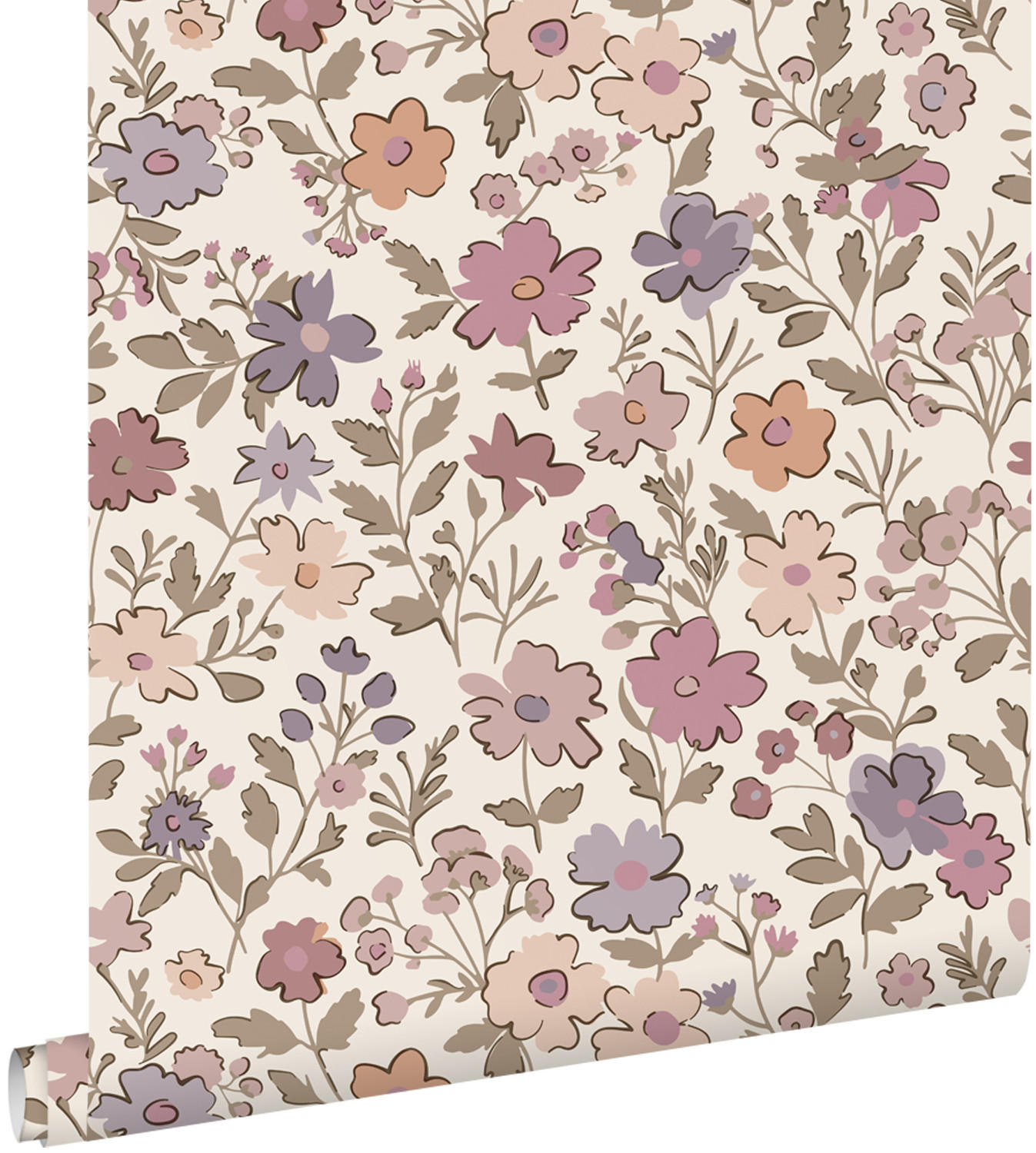 TAPETE Blumen 53 cm x 10.05 m - Lila, Papier (53/0.1cm) - ESTAhome
