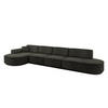ECKSOFA Ottomane Links MARI-L3-v3 - 413x171x83 cm Schwarz Velours - Schwarz, Holzwerkstoff/Kunststoff (413/171cm) - ALTDECOR