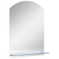 WANDSPIEGEL mit Regal 20×40 cm Hartglas - Silberfarben, Glas (20/40/10cm) - furnicato