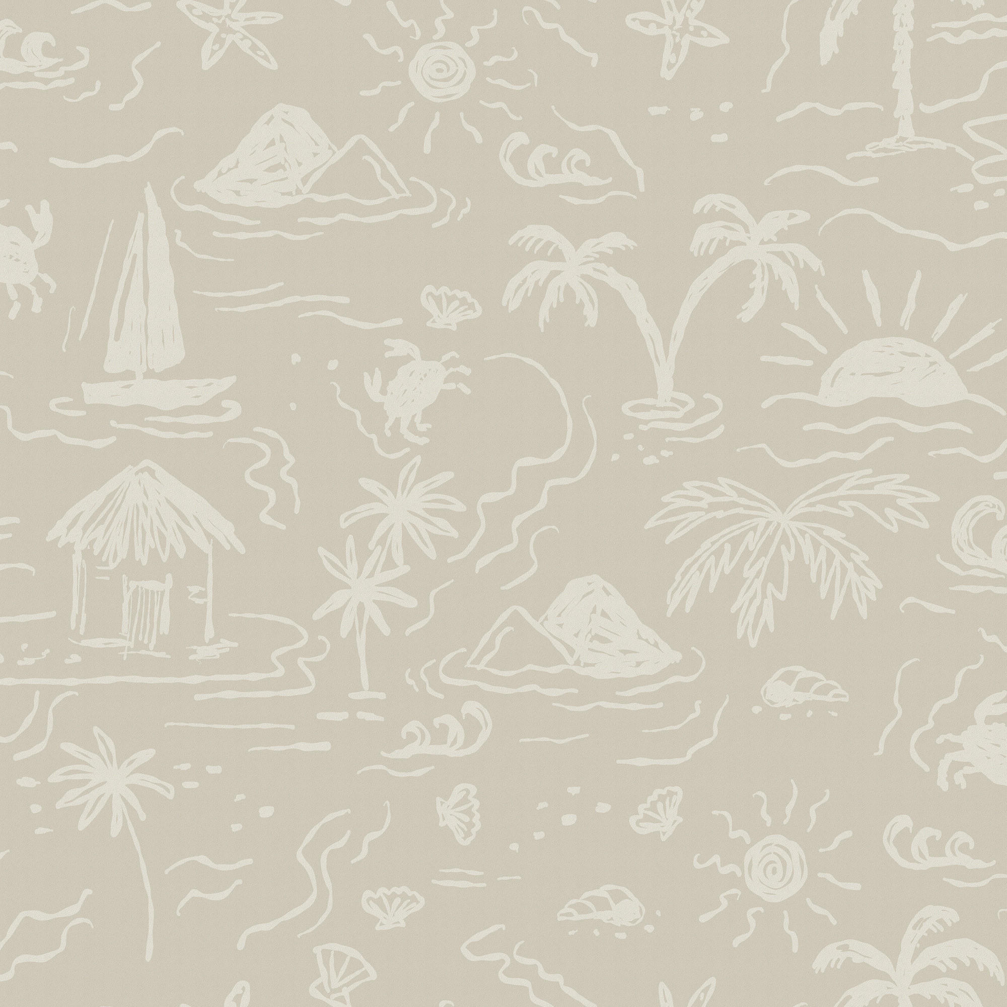 TAPETE Sunset Island - Beige, Papier/Kunststoff (53/1000cm) - Superfresco Easy