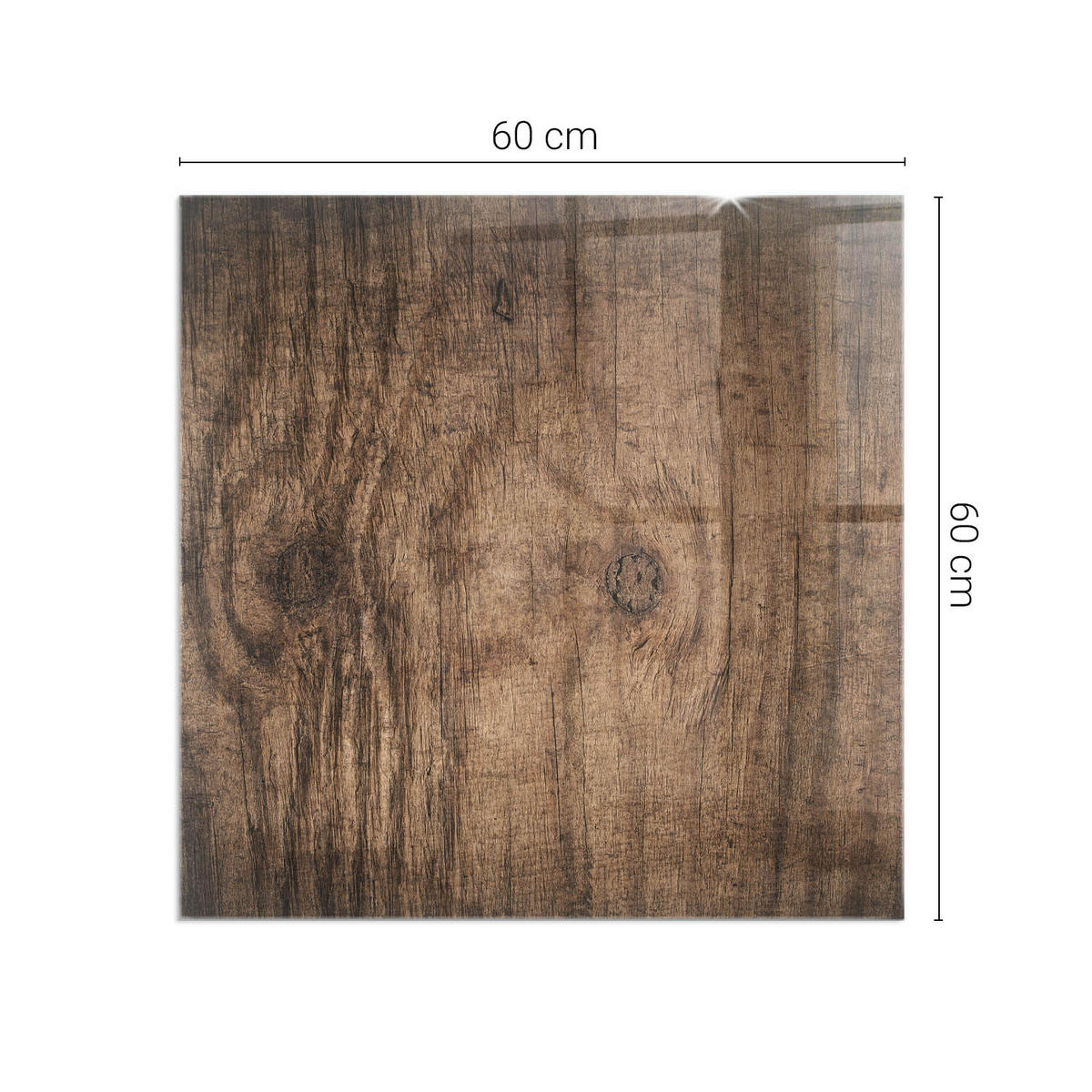 GLASPLATTE für Kamin 60x60 cm - Braun, Glas (60/60/0.4cm) - TULUP