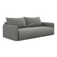 3-SITZER SOFA mit Schlaffunktion Chenille Stoff Grau - Schieferfarben/Schwarz, Kunststoff/Textil (216/86/105cm) - LaMiaSofa