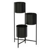 BLUMENTOPF 3 POTS Schwarz - Schwarz, Metall (22.5/75.5cm) - J-Line