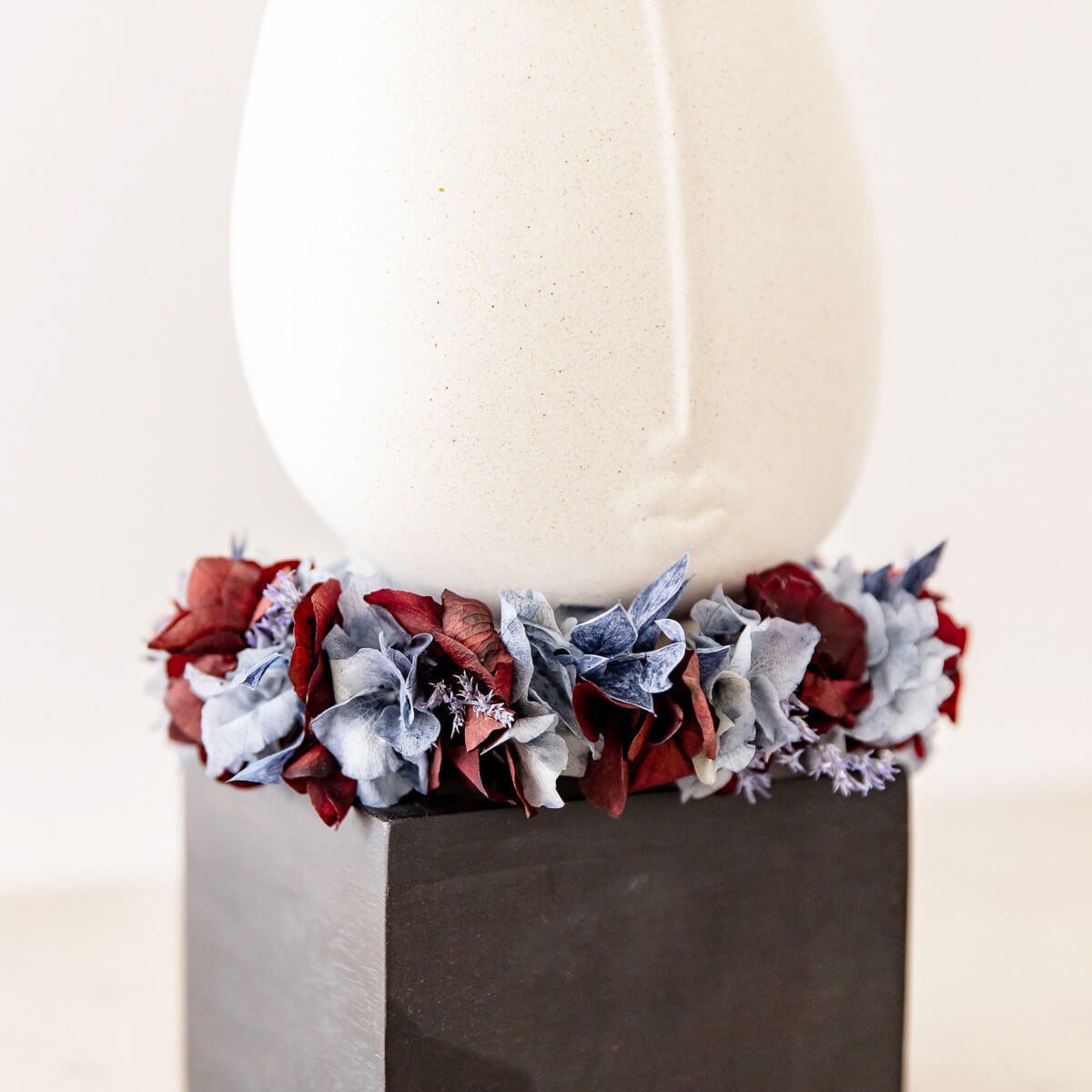 HAARREIF Trockenblumen Hortensie blau rot - bordeaux - Bordeaux, Naturmaterialien (15cm) - Lykke & You