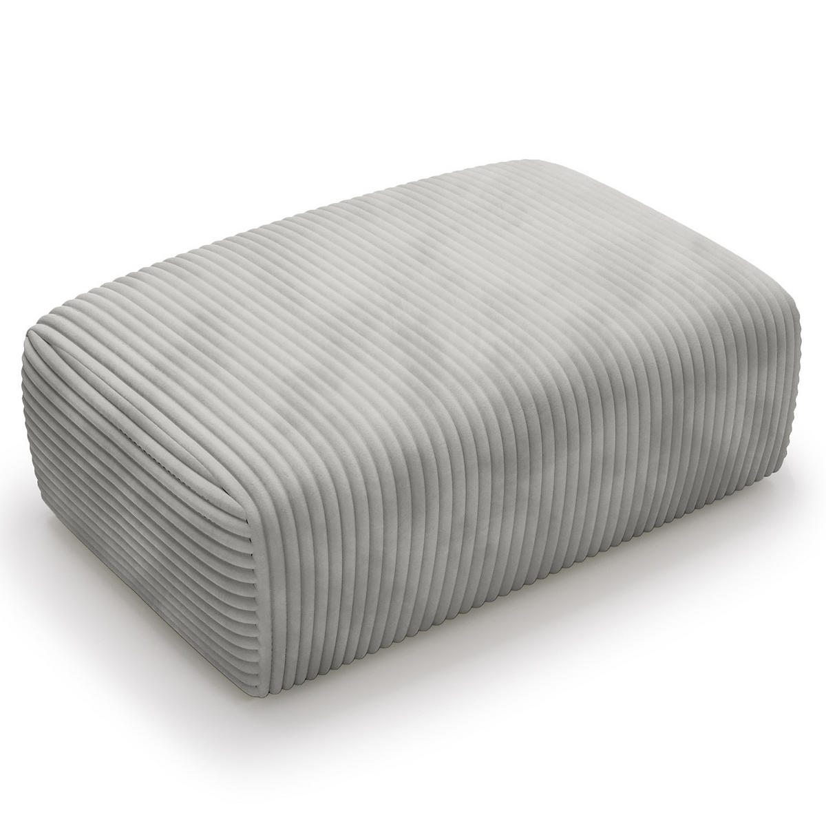 POLSTERHOCKER - Cord - Silberfarben/Schwarz, Kunststoff/Textil (110/40/72cm) - home24