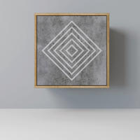 SIDEBOARD POLYGONAL ARTISTRY, Eichefarben, 57,5x42x57,5 cm, Ohne Füße - Eichefarben/Multicolor, Holzwerkstoff (57.5/57.5/42cm) - SpaceRebels