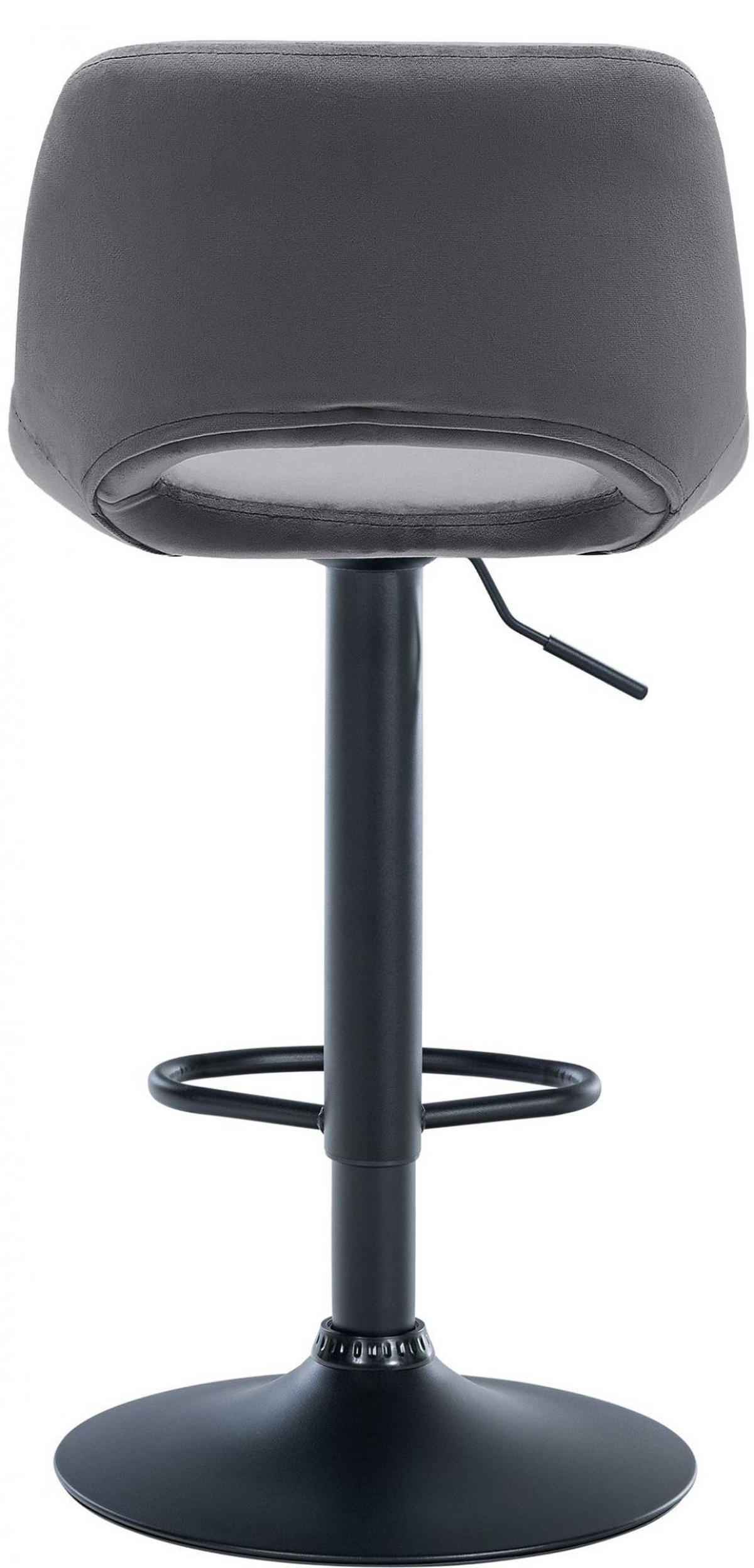 BARHOCKER 2 Samt Dunkelgrau - Dunkelgrau/Schwarz, Textil/Metall (42/86/46cm) - CLP