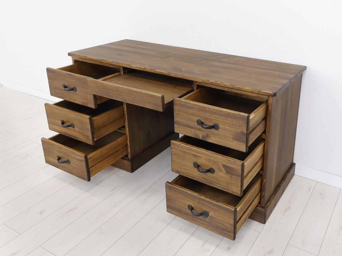 SCHREIBTISCH aus Massivholz Rustyk 1 - Dunkelbraun/Schwarz, Holz (152/60/80cm) - Seart