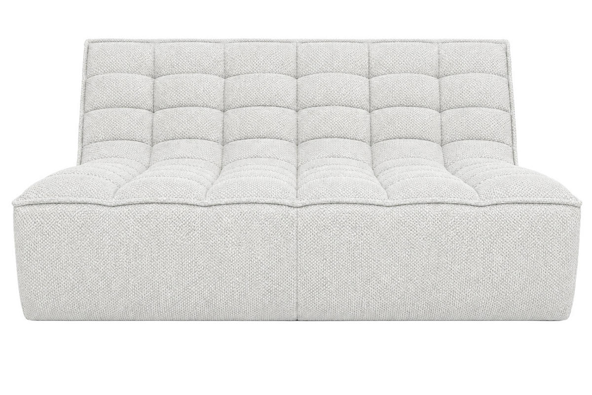 POHOVKA 2místná modulární, plyšová tkanina Pop, Ice, LAZY - bílá, dřevo (160/76/93cm) - Kaiser Möbel
