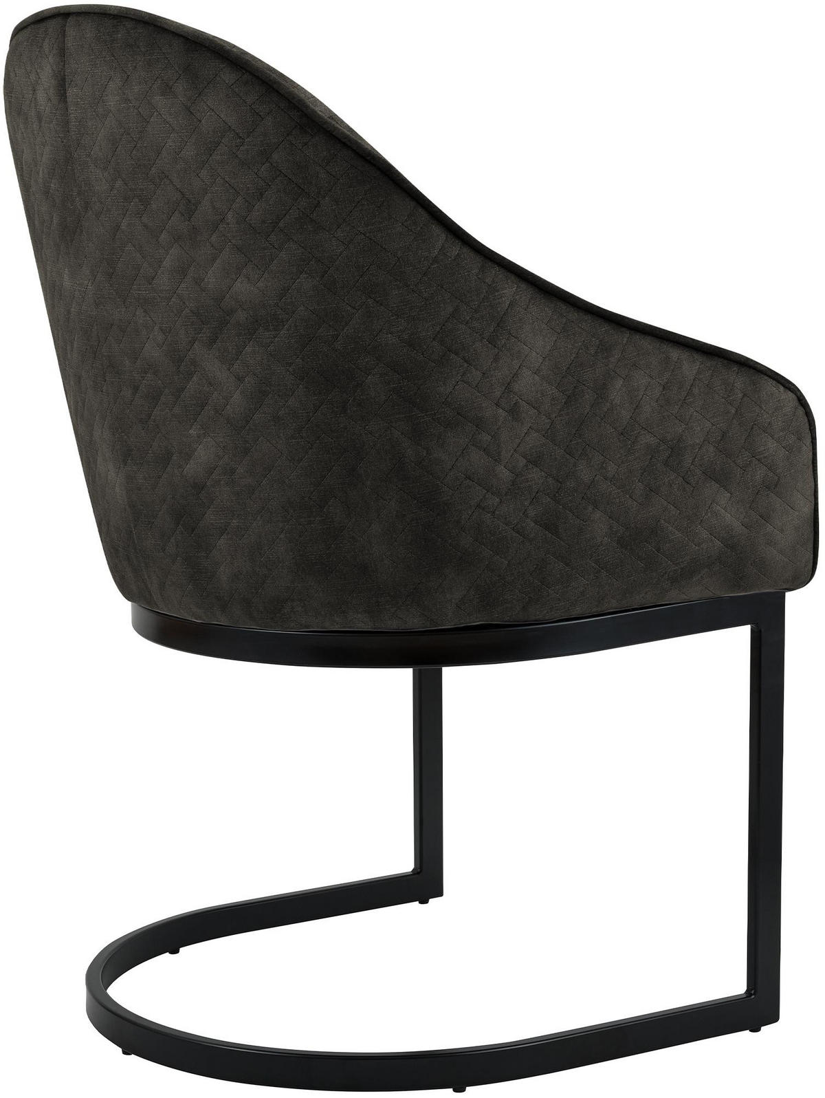 ESSZIMMERSTUHL Samt Dunkelbraun - Dunkelbraun/Schwarz, Textil/Metall (60/87/59cm) - CLP