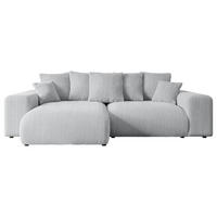 ECKSOFA mit Schlaffunktion und Bettkasten ESKAR-L 256x165x84cm Grau Cord - Schwarz/Grau, Holzwerkstoff/Kunststoff (256/165cm) - ALTDECOR