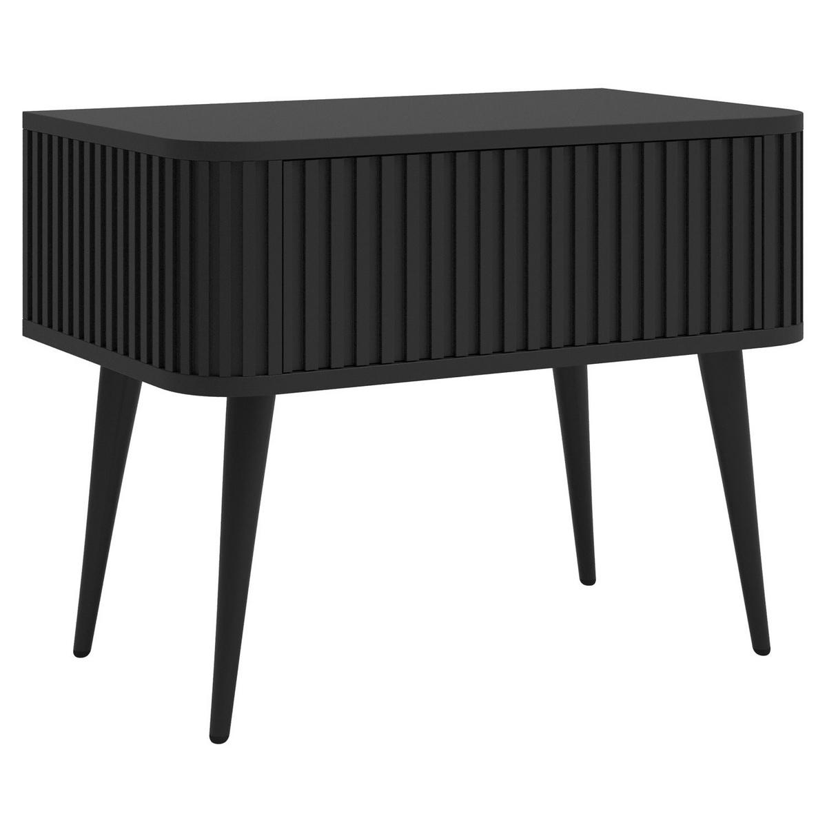 NACHTTISCH Ovarlo Schwarz 63 cm - Schwarz, Holzwerkstoff/Metall (63.2/49.2/38cm) - Selsey