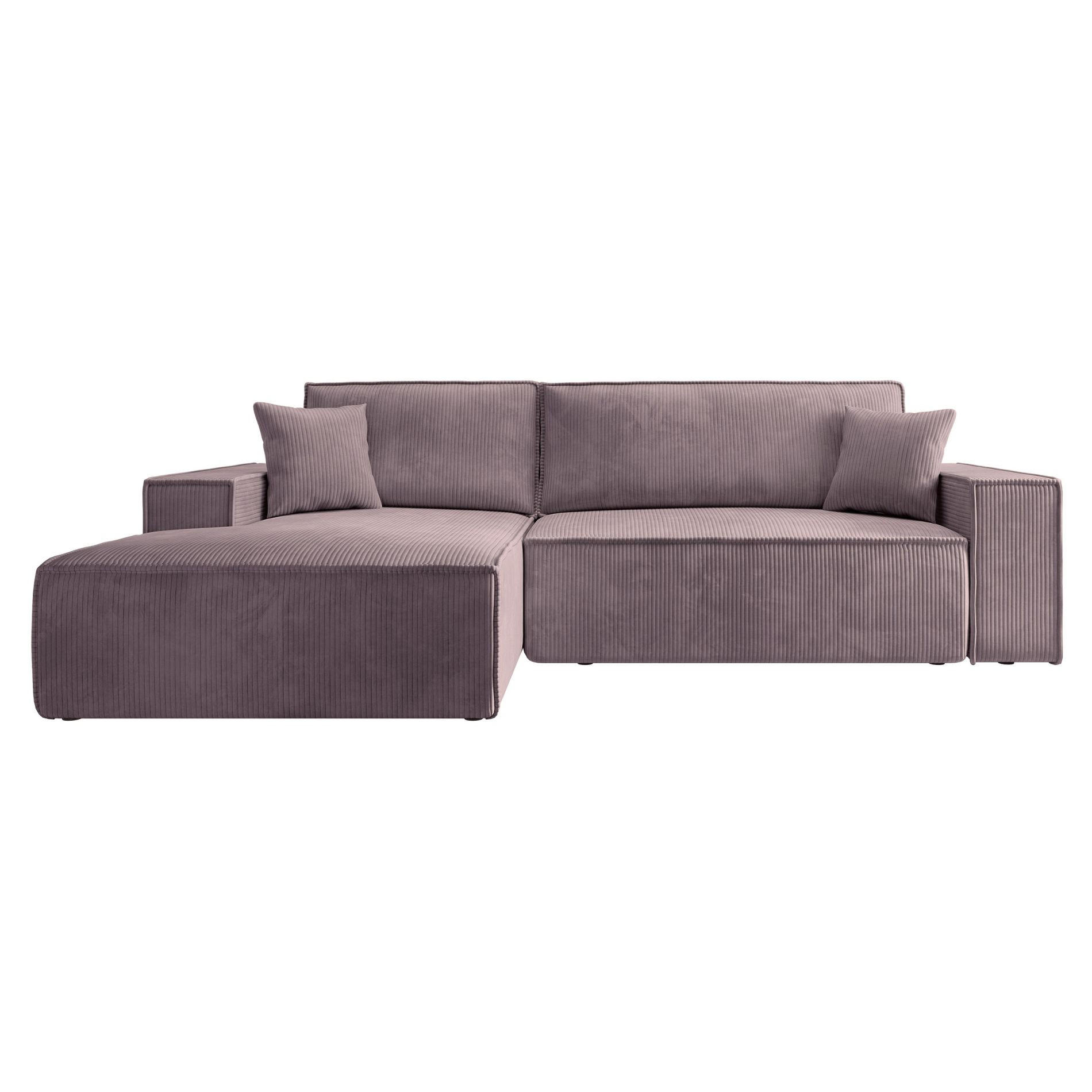 ECKSOFA Farese New Rosa mit Cordbezug, links - Pink/Schwarz, Kunststoff/Textil (267/167cm) - Selsey